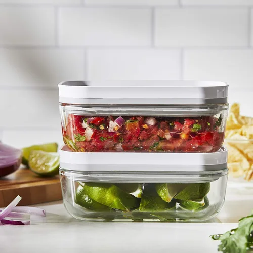 Vista 2 de ZWILLING Fresh & Save - Recipientes de vidrio para almacenamiento de alimentos al vacío, recipientes pequeños y grandes