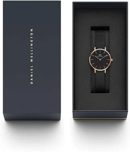 Vista 7 de Daniel Wellington Reloj Petite Ashfield, pulsera de malla negra mate