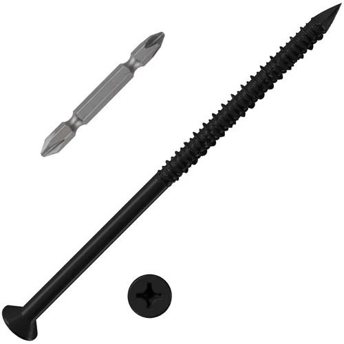Vista 31 de Wensilon 49 piezas) Kit de ancla de tornillo para hormigón de 1/4" con cabeza plana azul para anclar a mampostería, bloque o ladrillo estuco