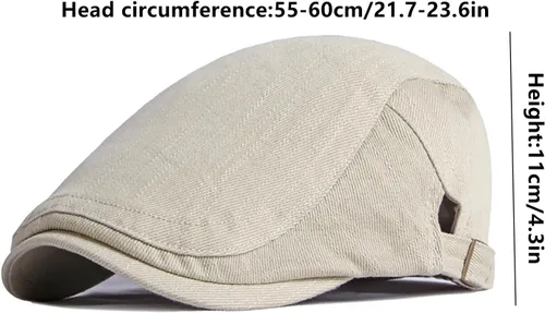 Vista 7 de DIYDECAL Gorras planas de algodón para hombre, boina de conducción taxista para mujer