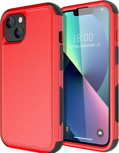Vista 18 de Diverbox - Funda para iPhone 13 a prueba de golpes, caídas y polvo, funda de protección resistente para iPhone 13 de Apple, color negro