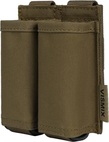 Vista 10 de VISMIX - Estuche para cargador de pistola, estuche doble de 9mm con inserción de Kydex de liberación rápida y compatible con MOLLE Verde Armada