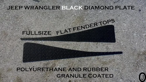 Vista 2 de Se adapta a las cubiertas de guardabarros de Jeep Wrangler TJ negro con placa de diamante