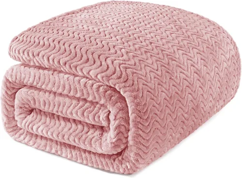 Vista 37 de Exclusivo Mezcla Large Fleece Throw Blanket for Couch, Sofa, Pink Rosa
