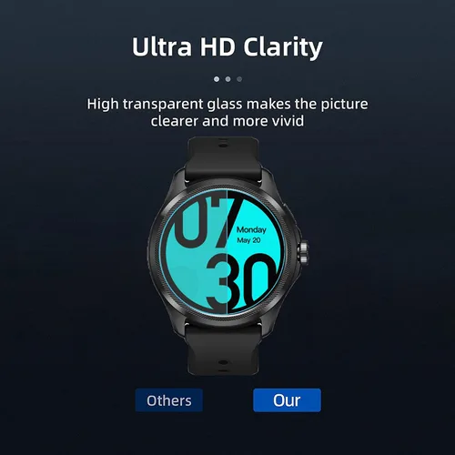 Vista 6 de Lamshaw Protector de pantalla compatible con Basznrty Smart Watch, [3 unidades] Película protectora de pantalla de vidrio templado 9H compatible