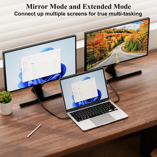 Vista 6 de Cable USB C a HDMI 2.1 de 8K de 4 pies, (8K @60 Hz, 4K a 120 Hz, HDR), cable trenzado, compatible con Thunderbolt 3/4, para iPhone 15 Series