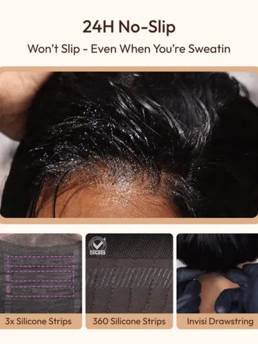 Vista 9 de Nadula Yaki - Peluca de cabello humano lacio estilo Bob con cordón y capas de enmarcar la cara, densidad del 180%, sin pegamento, 7x5 Bye Bye Knots