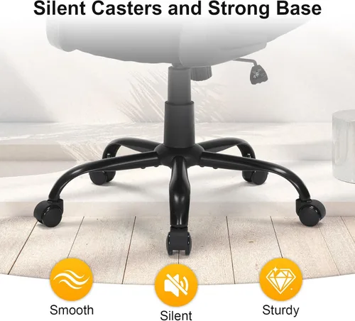 Vista 8 de Silla de oficina ergonómica de malla, soporte lumbar ajustable, brazos abatibles, silla giratoria para computadora con respaldo transpirable
