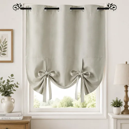 Vista 20 de Pony Dance Cenefa Enrollable Beige - Cenefa de Ventana para Cocina Cortina Enrollable con Ojales para Decoración del Hogar Cenefa Ajustable, 42''An