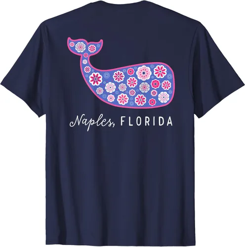 Vista 3 de Camiseta Naples, Florida, Whale, 5th Ave, Naples, Lisa Monias, Azul