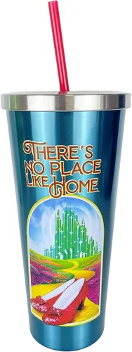 Vista 2 de Spoontiques A Christmas Story - Vaso de acero inoxidable, 24 onzas, taza de viaje aislada de doble pared con popote Historia de Navidad