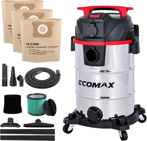 Vista 9 de ECOMAX - Extractor de polvo, aspiradora de 8 galones y 6.5 HP HEPA para herramienta eléctrica Semi-Auto Filter Clean, Dust-Full Indicator
