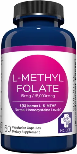 Vista 12 de MD. Life L-metilfolato de 15 mg - Suplemento de folato activo - Suplemento de máxima resistencia diseñado por el médico 5 Mthf L-metilfolato 15 mg