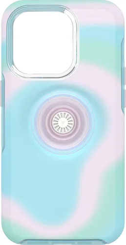 Vista 8 de OtterBox Funda Clara de la Serie Symmetry Otter + Pop para iPhone 14 Pro (SOLAMENTE) - Clara, PopGrip PopSockets Integrado, Delgada, Apta