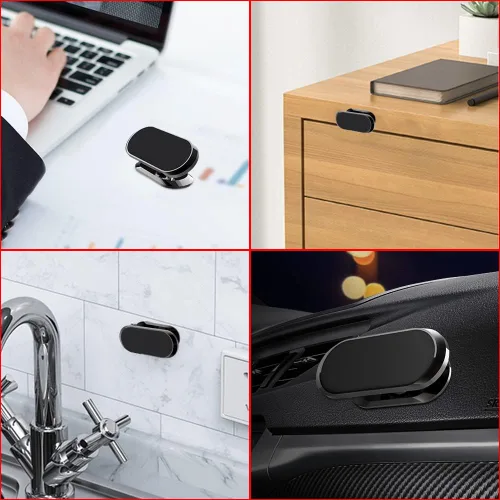 Vista 8 de [Paquete de 3] Soporte magnético para teléfono celular, 8 imanes mejorados, soporte magnético fuerte para teléfono celular, rotación de 360° y vista
