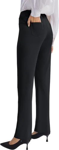 Vista 2 de AFITNE Pantalones de yoga para mujer de 27"29"31"33", pantalones de trabajo elásticos de pierna recta, pantalones casuales de negocios y oficina