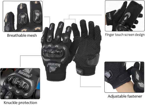 Vista 2 de OUNIXUE Guantes de motocross para hombres y mujeres, guantes de motocross para pantalla táctil, dedos completos, antideslizantes, MX MTB ATV BMX