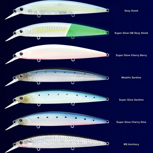 Vista 4 de LUCKY CRAFT Puntero de surf 115MR, Señuelos de pesca de surf de agua salada, Fletán, Perca de surf, Lubina blanca del mar, Lubina rayada 711 Super