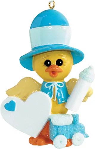 Vista 4 de Adornos personalizados para la primera Navidad del bebé 2024 – Adornos de Navidad personalizados para bebé niño, primera Navidad, adorno azul