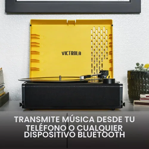 Vista 3 de Victrola Revolution GO – Reproductor de discos de vinilo portátil, tocadiscos Bluetooth con batería, vida útil de batería de 12 horas, reproductor