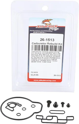 Vista 3 de All Balls Kit de carburador Racing 26-1513, kit de juntas de cuerpo medio compatible con/repuesto para KTM 250 EXC Racing 4T 2002, 400 EXC Racing