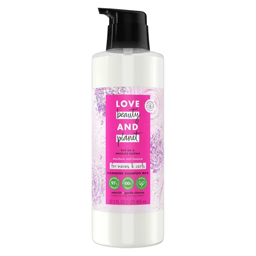 Vista 12 de Love Beauty and Planet Champú Leche Humedad y rebote para ondas y rizos Aceite de arroz y esencia de angélica Champú 100 por ciento biodegradable