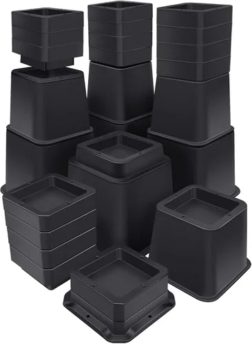 Vista 8 de ANNKUT Elevadores de muebles de 1 pulgada, elevadores de cama resistentes, elevadores de escritorio para elevación de sillas y patas de mesa, 4