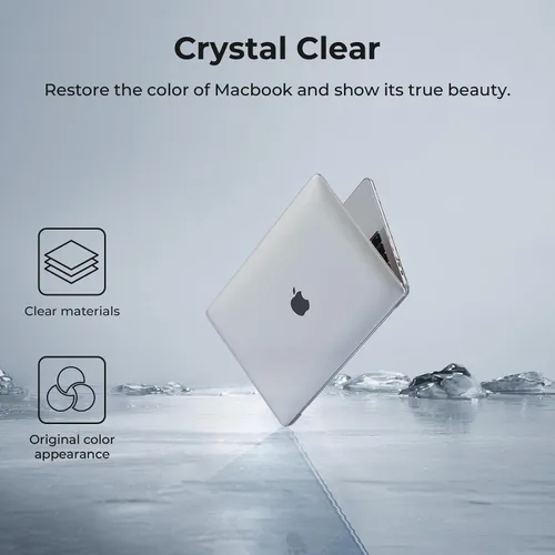 Vista 5 de EooCoo Funda compatible con MacBook Pro de 13 pulgadas, versión 2022-2016, chip M2 M1, carcasa dura transparente, fácil de instalar, funda