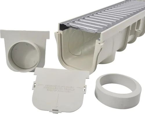Vista 5 de NDS 864GMTL kit para canal de drenaje de 5" con rejilla de metal