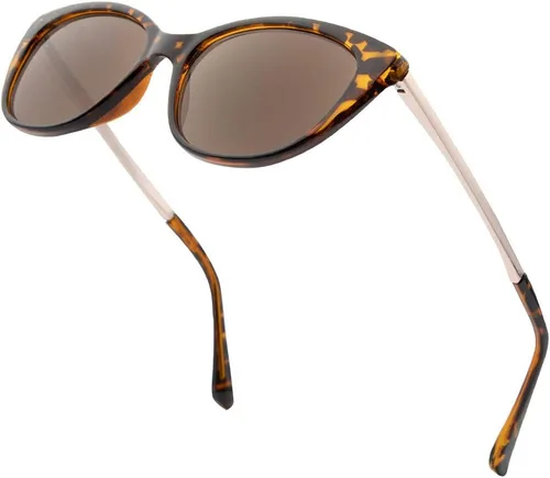 Vista 7 de VITENZI Lentes de sol para mujer, lentes de sol de lectura tintados con lectores completos integrados, Verona