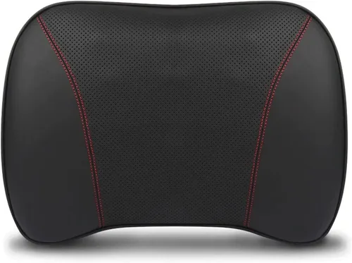 Vista 8 de Almohada de apoyo para asiento de automóvil, almohada de cuero de espuma viscoelástica, cojín de apoyo lumbar, cojín de respaldo para silla