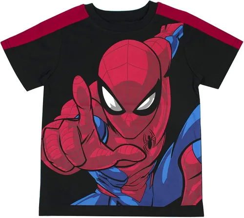 Vista 3 de Marvel playeras del hombre araña para niños, paquete de 3