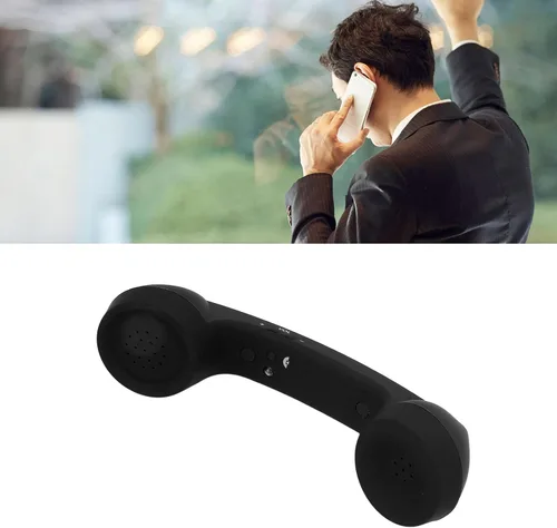 Vista 2 de Dpofirs Auricular de teléfono retro Bluetooth, receptor de teléfono móvil inalámbrico con micrófono de altavoz HD, diseño inalámbrico recargable