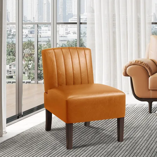 Vista 19 de VIRRMO Sillas de Acento sin Brazos para Sala de Estar, Silla Slipper Moderna Sillas de Sala de Estar con Patas de Madera Sólida, Silla de Tocador