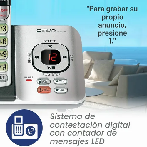 Vista 2 de Teléfono inalámbrico VTech DECT 6.0, Plateado