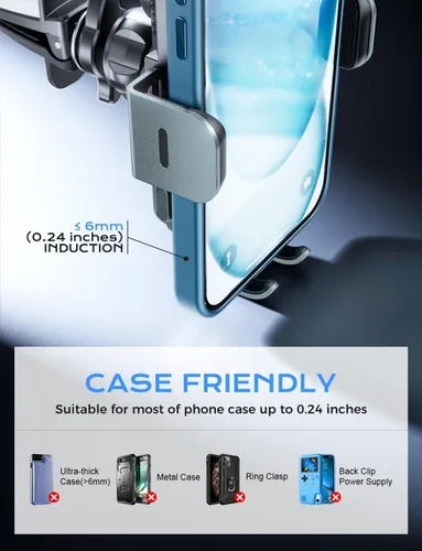 Vista 7 de Cargador de Coche Inalámbrico, Carga Rápida de 15W, Cargador de Coche con Abrazadera Automática, Soporte para Teléfono Compatible con iPhone 15 14