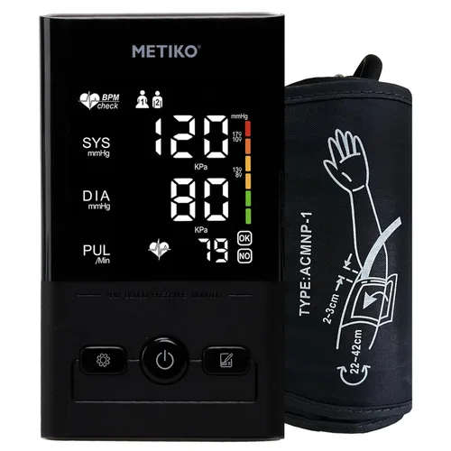 Vista 8 de Monitor de presión arterial inalámbrico con Bluetooth para la parte superior del brazo, monitor de presión arterial recargable portátil ultraligero