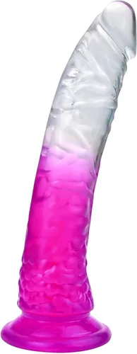 Vista 10 de Consolador realista de gelatina, consolador de punto G con fuerte ventosa para juego sin manos, pene flexible realista, juguete de masturbación