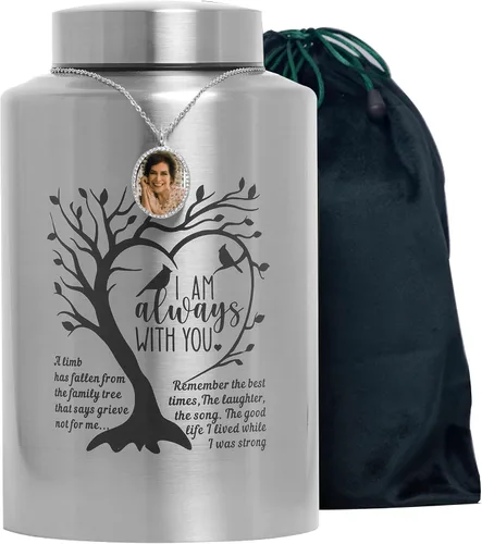 Vista 10 de Urna de cremación para cenizas, urna decorativa grande para adultos, humanos, hombres, mujeres, cenizas de hasta 220 libras, urna funeraria