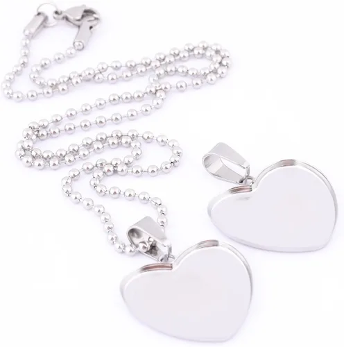 Vista 6 de 40 unidades de 0.972 in con ajustes de cabujón de corazón de acero inoxidable Bisel Colgante Bandejas DIY Neclace Base en blanco para suministros