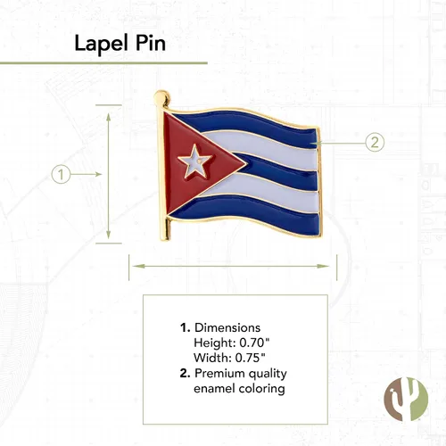 Vista 2 de Cuba - Pin de solapa esmaltado para el país, hecho de metal, sombrero de recuerdo para hombres y mujeres, patriótico cubano