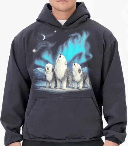 Vista 2 de U.S.A. Made - Old English Sheepdog 100% Cotton Hoodie by LA Apparel