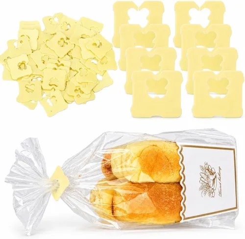 Vista 8 de 100 clips de plástico reutilizables para pan, mantén tu comida fresca con clips para bolsas de alimentos de 7/8 x 7/8 pulgadas (azul)
