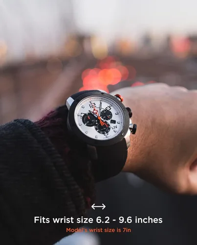 Vista 2 de LIV GX1 - Reloj clásico resistente con cronógrafo suizo de 1.77 pulgadas, 316L SS, 3D multicapa con fecha rápida, resistente a los arañazos