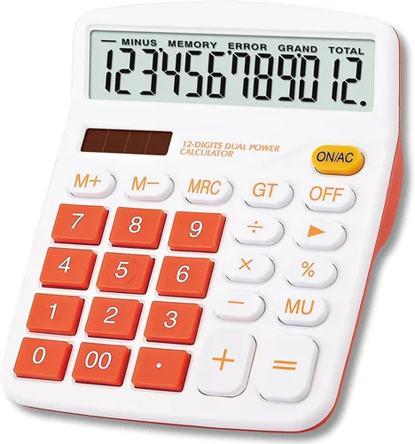 Vista 8 de Calculadora Pantalla de 12 dígitos Batería solar de doble potencia financiera dedicada gran función estándar de escritorio Calculadora de negocios