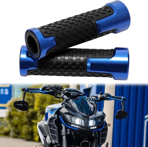 Vista 8 de JMTBNO Manijas universales de motocicleta de 7/8 pulgadas, 0.866 in, agarres de goma CNC compatibles con Honda Yamaha, Suzuki, Kawasaki, Dirt Bike