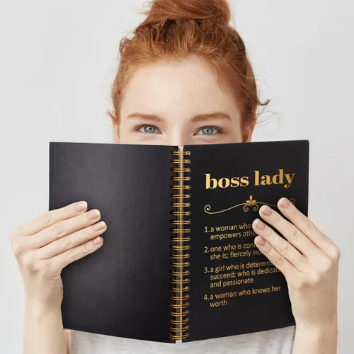 Vista 5 de Boss Lady - Cuadernos de tapa dura de 160 páginas en espiral, regalo de agradecimiento, regalo de agradecimiento, regalo de jubilación, regalo