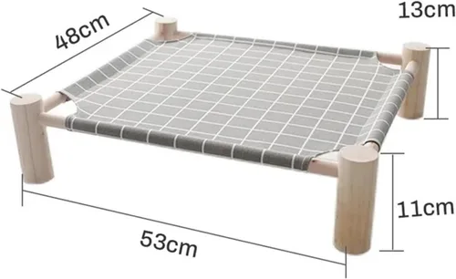 Vista 2 de Cat Hammock Bed Wooden Elevated Cooling Detachable Indoor Pet