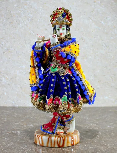 Vista 6 de eSplanade Escultura tallada a mano de Dios Kishan Krishna Murti Idol Estatua - 11 pulgadas - Resina