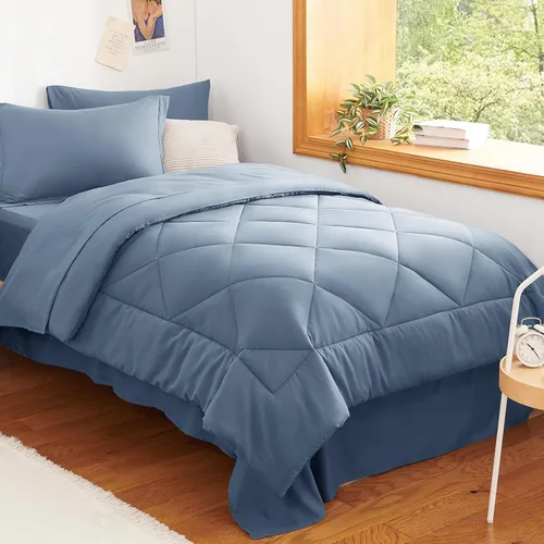 Vista 65 de CozyLux - Juego de edredón matrimonial de 82 x 86 pulgadas, color gris Gris claro